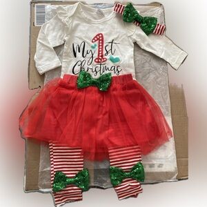 ！SOLD！Baby girl my first Christmas dress NEW